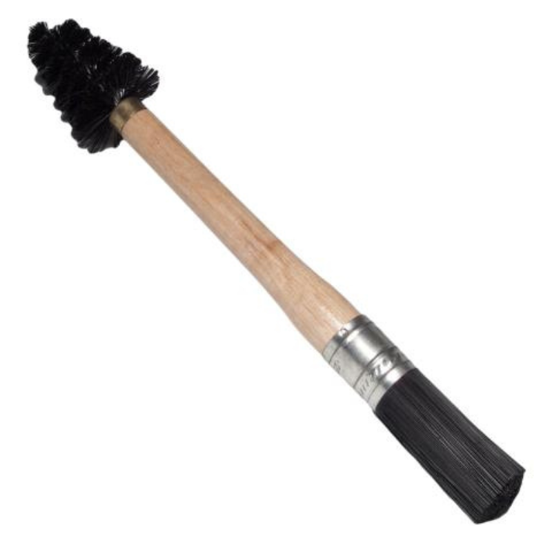 Pot Brush - Short Handle Stiff Poly Brush, Red