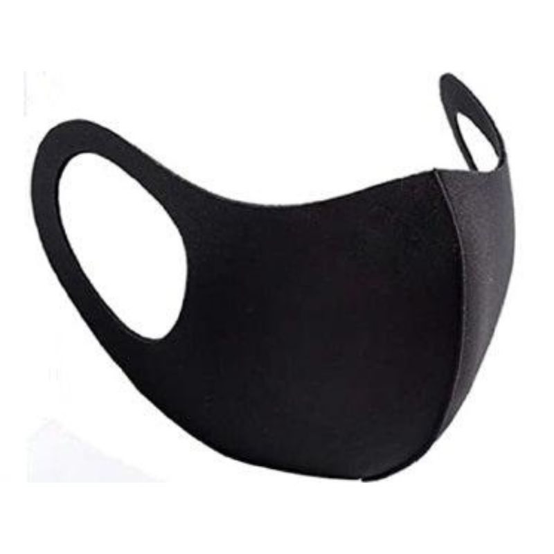 Reusable Face Mask, Black, Polyester, Spandex
