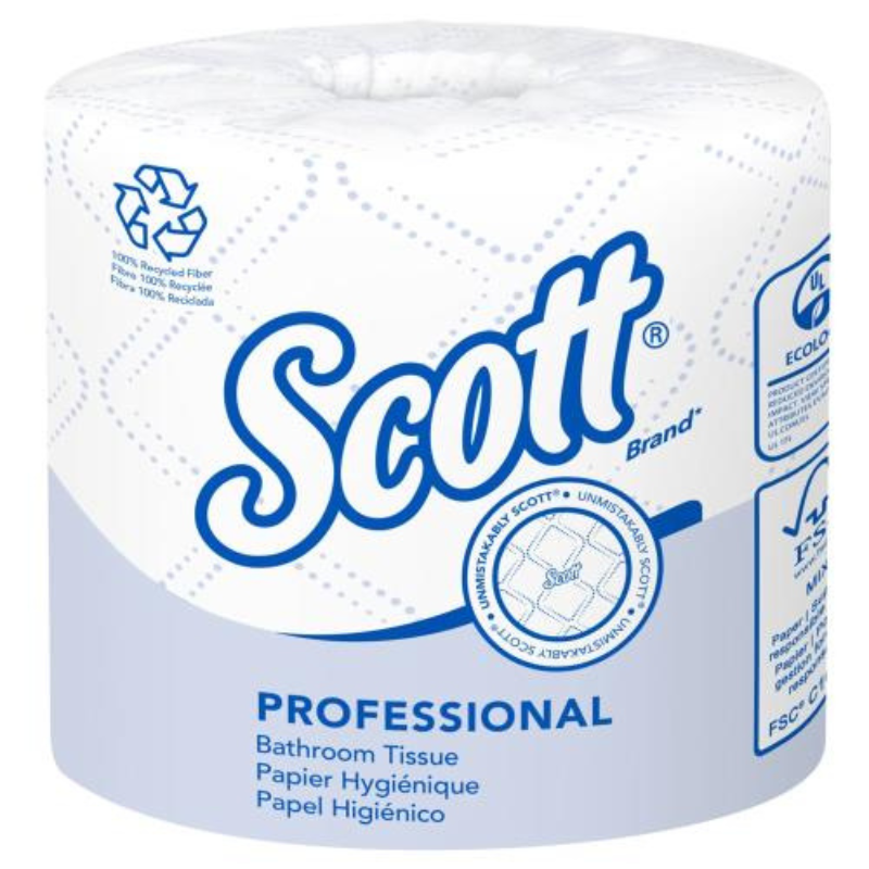 Scott Professional Standard Roll Bath Tissue – 100% Recycled Fiber