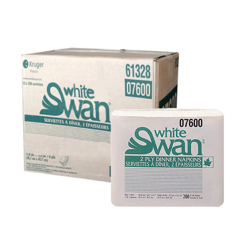 White Swan Dinner Napkins, 2 Ply