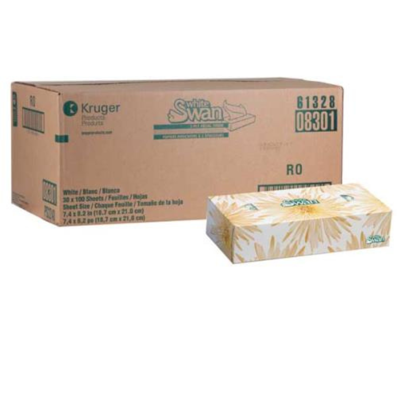 White Swan Facial Tissue, 2 Ply