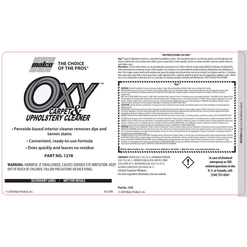Label; Oxy Cleaner