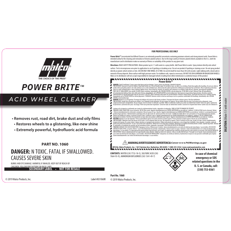 Label; Power Brite Wheel Cleaner GHS