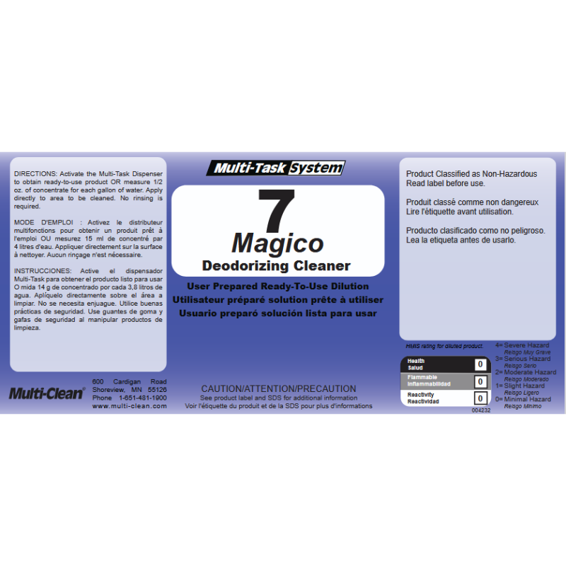 Multi-Clean Magico Secondary Safety Label