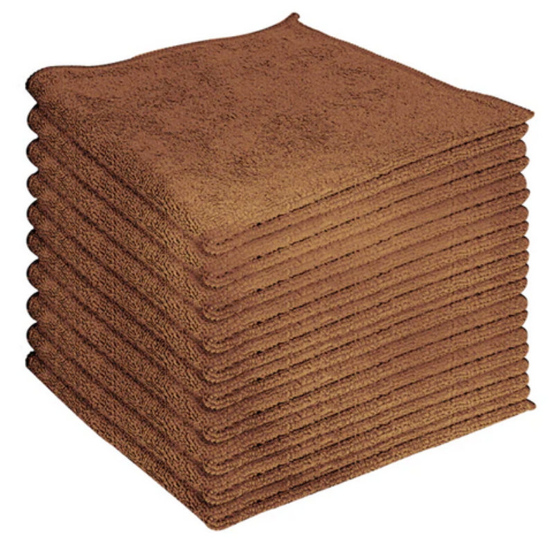 Microfiber Cloths - Brown - 16x16 - 280GSM