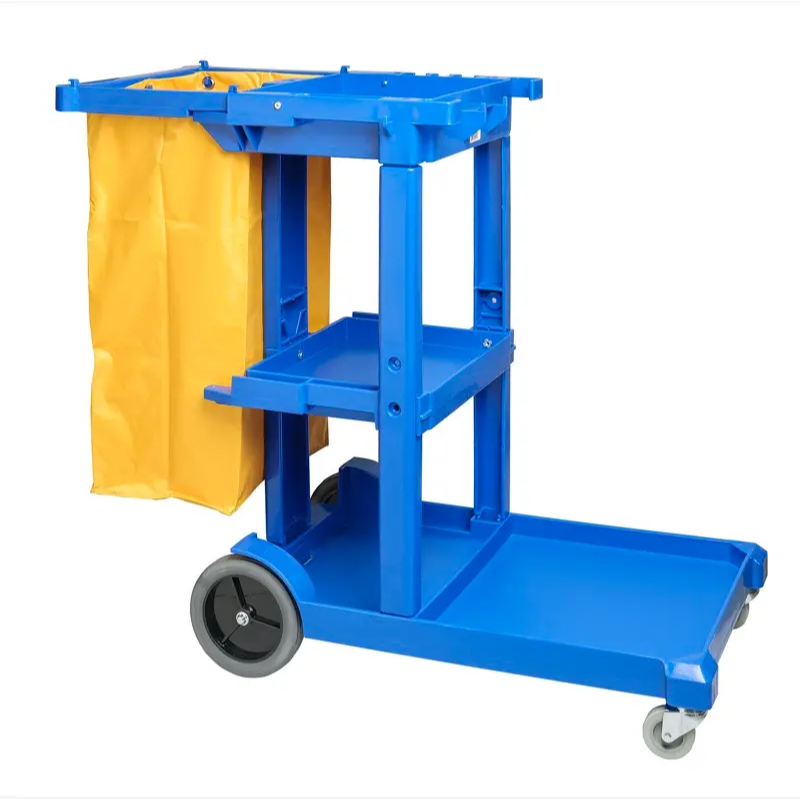 Janitor Cart w Zippered Bag - Blue