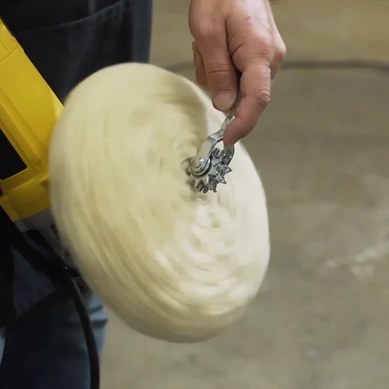 Wool Pad, White Buff Pad Hook & Loop