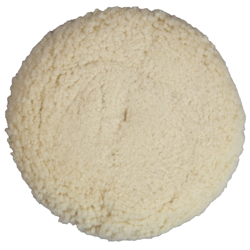 Wool Pad, Double Sided, Bolt On, White - Heavy Cut 9