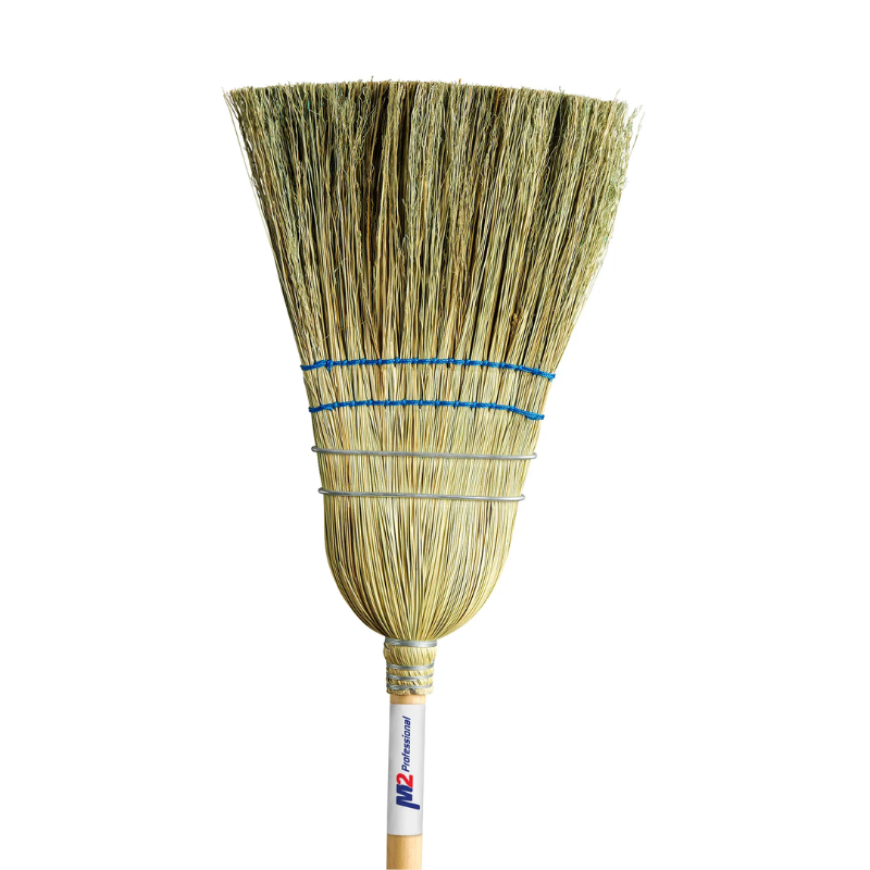 Heavy Duty Warehouse Corn Broom - 2 String + 2 Wire