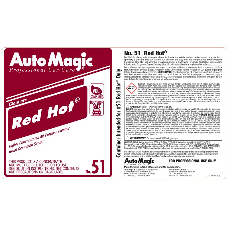 Red Hot Secondary Safety Label #12351