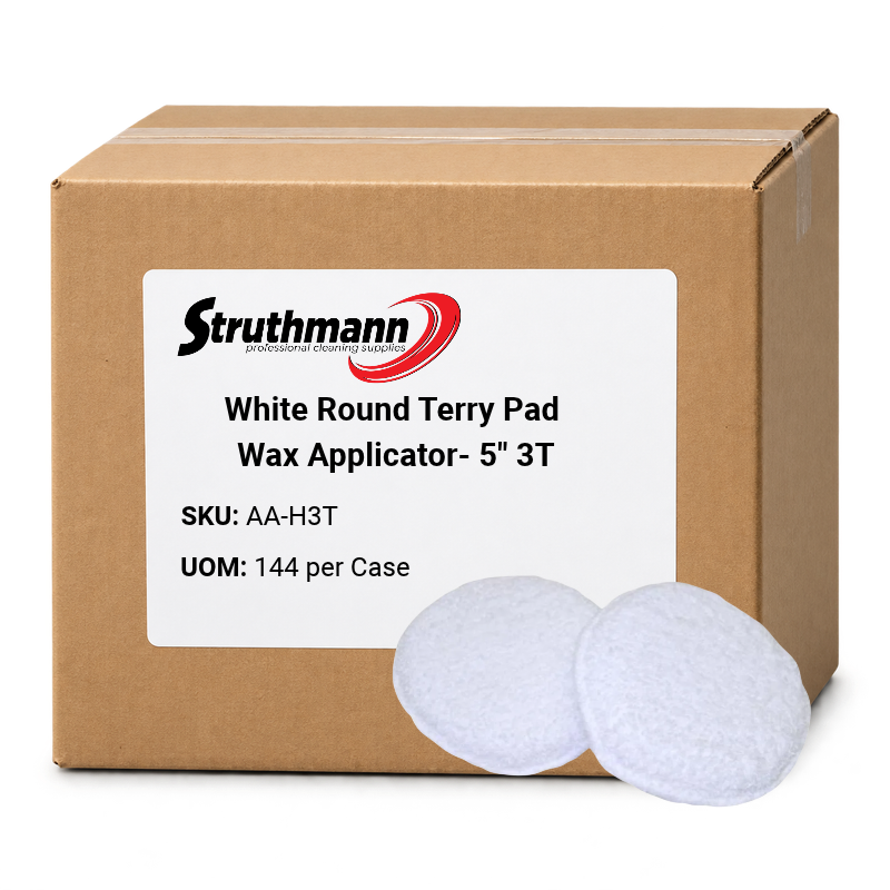 White Round Terry Pad Wax Applicator- 5" 3T