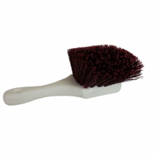 Pot Brush - Short Handle Stiff Poly Brush, Red