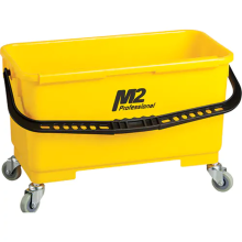 Window Squeegee Bucket with Wheels, Yellow