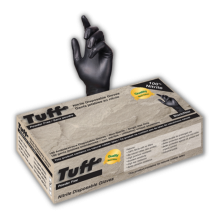 Nitrile Gloves, Black, Extra Large, 4mil 100/bx